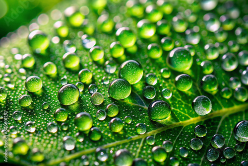 water drops on green leaf