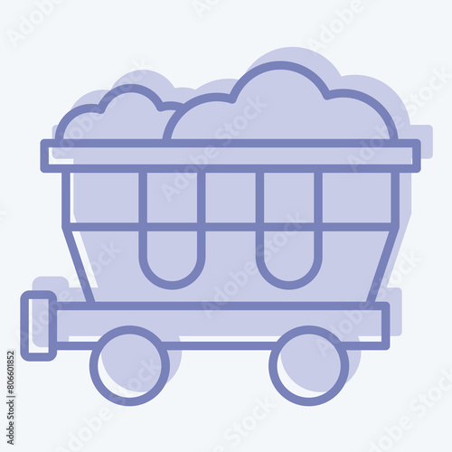 Icon Coal Wagon. related to Train Station symbol. two tone style. simple design illustration