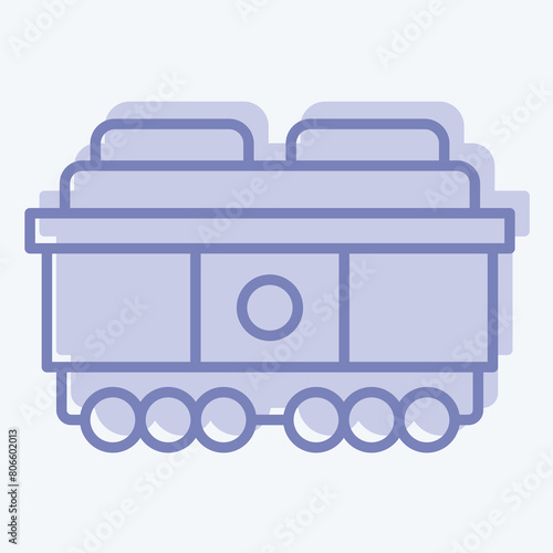Icon Freight Car. related to Train Station symbol. two tone style. simple design illustration