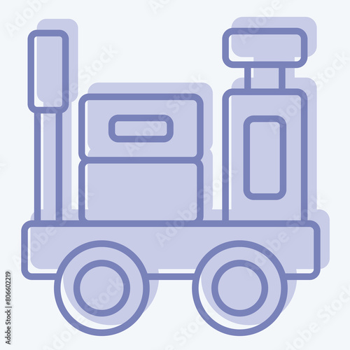 Icon Luggage Trolley. related to Train Station symbol. two tone style. simple design illustration