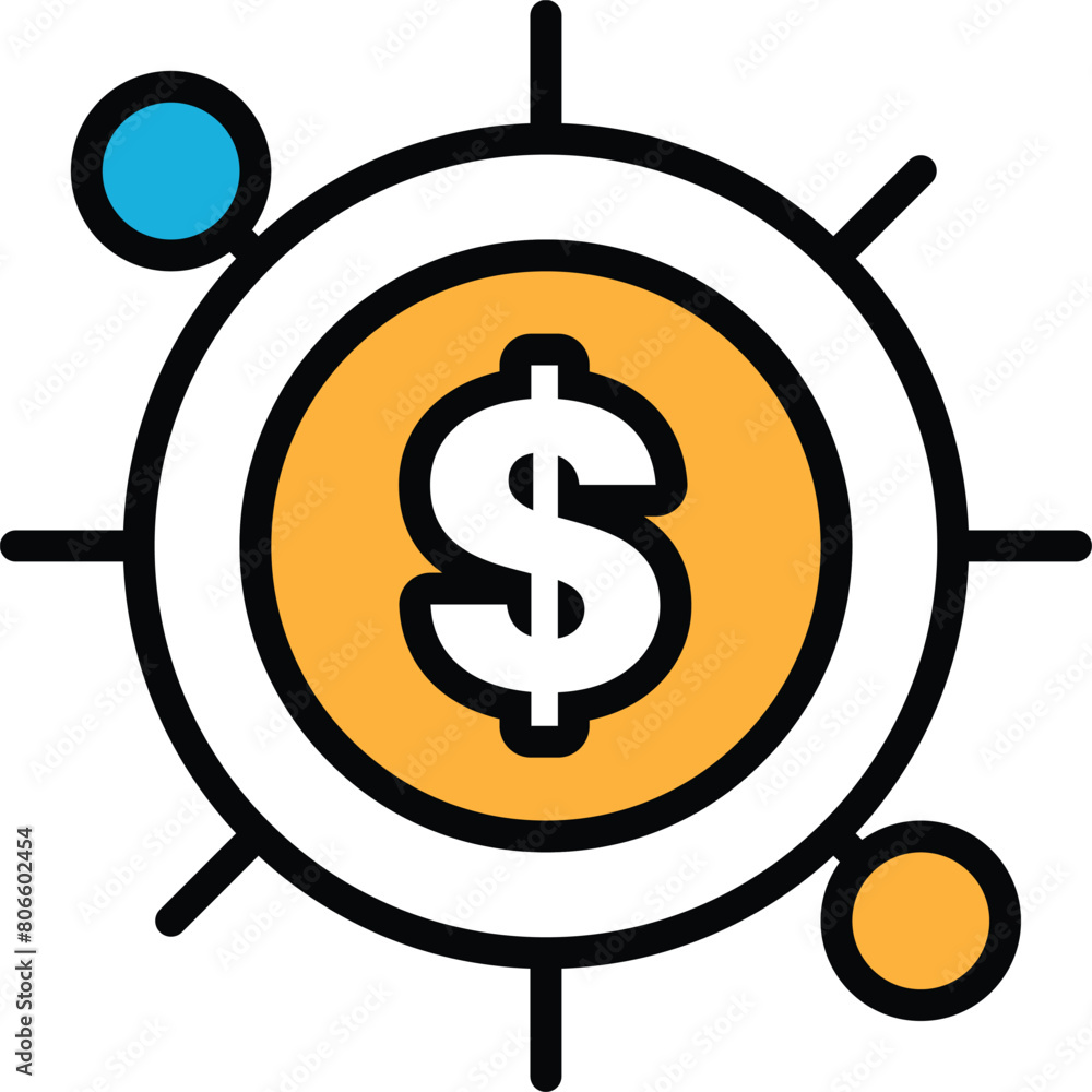 A black and white image of a dollar sign with a circle around it In the concept of business icons A black and white image of a dollar sign with a circle around it In the concept of business icons