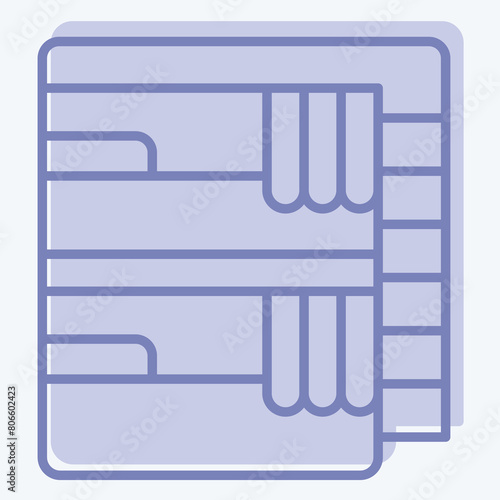 Icon Train Bed. related to Train Station symbol. two tone style. simple design illustration