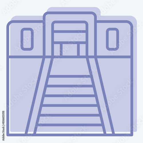 Icon Tunnel. related to Train Station symbol. two tone style. simple design illustration