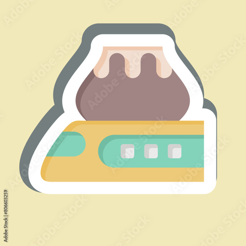 Sticker High Speed Train. related to Train Station symbol. simple design illustration