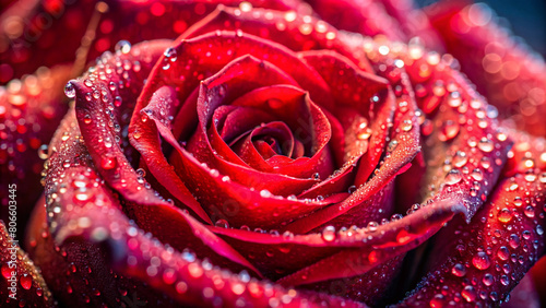 red rose with water drops