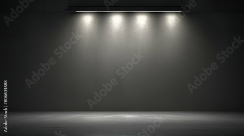 Studio empty stage background with spot light beam shine on background concert Generative Ai
 photo