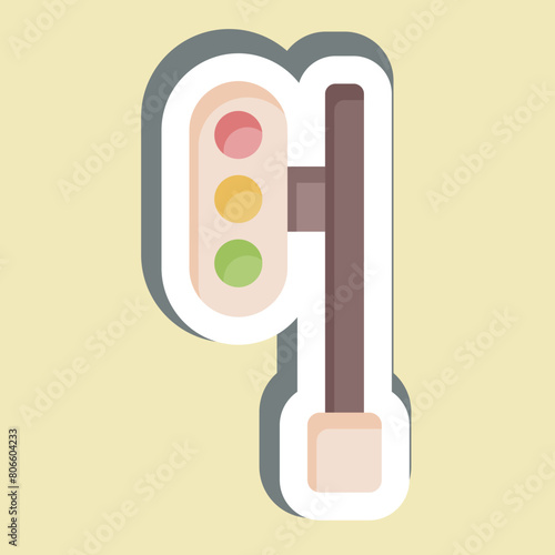 Sticker Train Traffic. related to Train Station symbol. simple design illustration