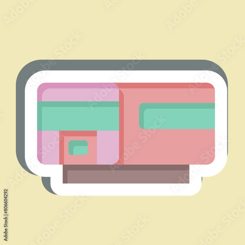 Sticker Train. related to Train Station symbol. simple design illustration