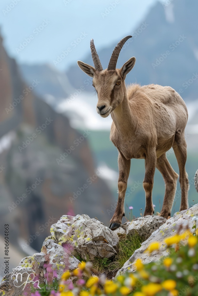Marvel at the diversity of life as you encounter a myriad of plants and animals thriving in the harsh conditions of a mountain range, Generative AI Marvel at the diversity of life as you encounter a myriad of plants and animals thriving in the harsh conditions of a mountain range, Generative AI