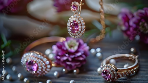 Elegance Unveiled Shiny Gemstone Jewelry. Radiant Gems Adornments of Beauty. Jeweled Brilliance Enhancing Your Grace