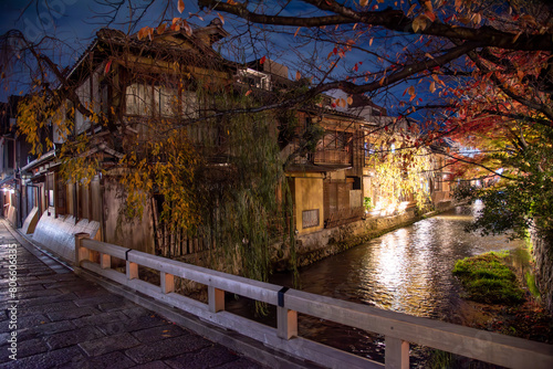 Gion,The district was built to accommodate the needs of travellers and visitors to the shrine.It eventually evolved to become one of the most exclusive and well-known geisha districts in all of Japan