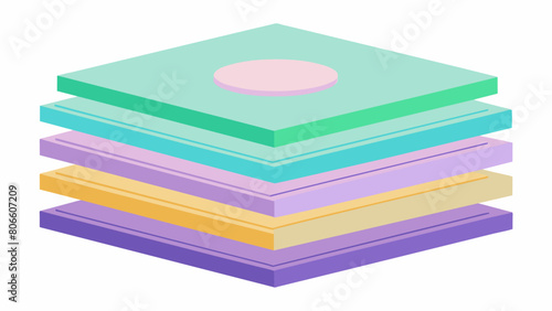 A stack of records with pastel hues such as lavender baby blue and mint green adding a touch of whimsy to any collection. Vector illustration