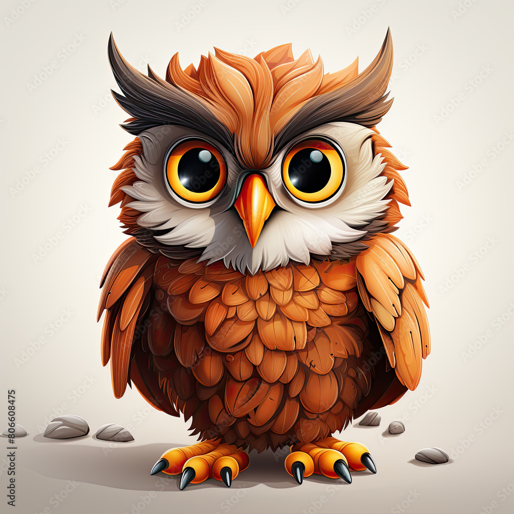 Fototapeta premium Watercolor Griffin owl, clipart Illustration, Generative Ai