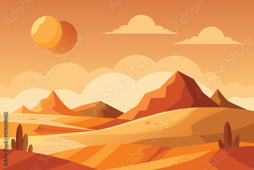 Vector Abstract Desert Illustration design