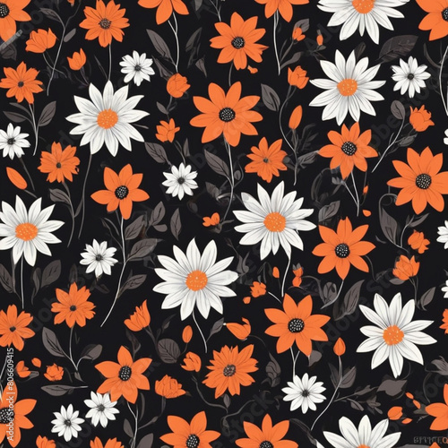 Repeating pattern  abstract pattern flat 2d flower