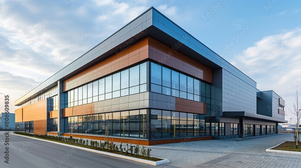 Building of a modern industrial enterprise. copy space for text. Building of a modern industrial enterprise. copy space for text.