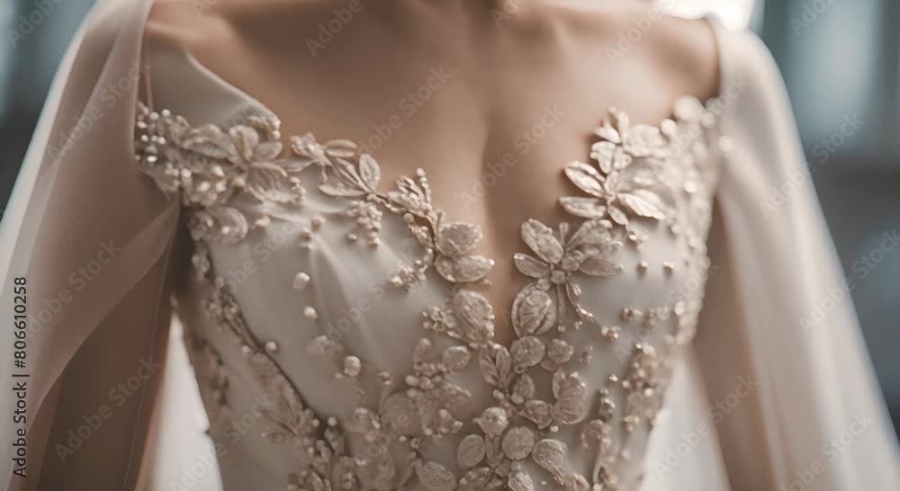 A Stunning Wedding Dress with Cascading Details A Stunning Wedding Dress with Cascading Details