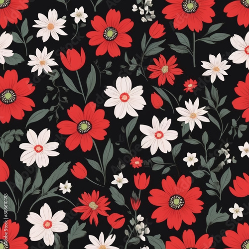 Repeating pattern, abstract pattern flat 2d flower