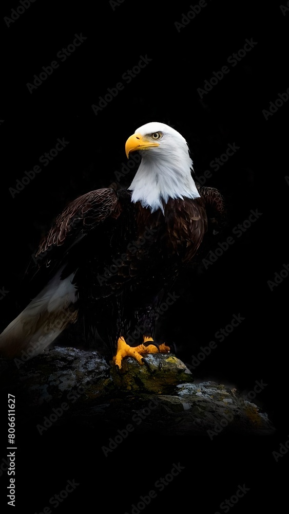 Fototapeta premium Eagle sitting on a tree seeing for his pray 