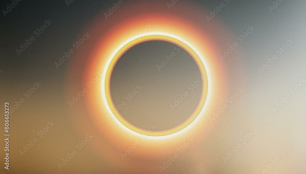 Eclipse Aura: Dark Gradient Background with Glowing Ring in Red & Yellow