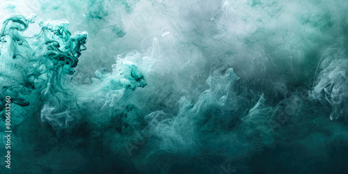 A misty mist of emerald green pigment suspended in a clear gel,