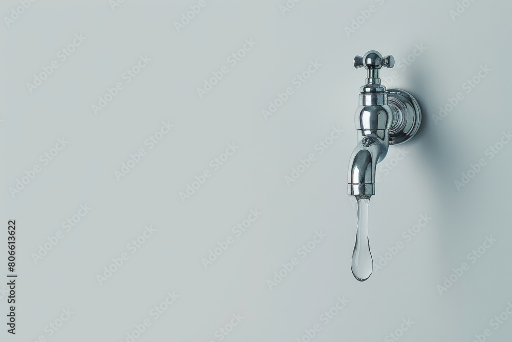 Dripping water tap on a clean background Dripping water tap on a clean background