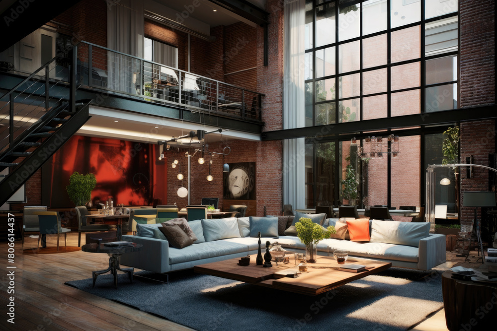 Modern Loft Interior with Chic Decor and Elegant Furnishings