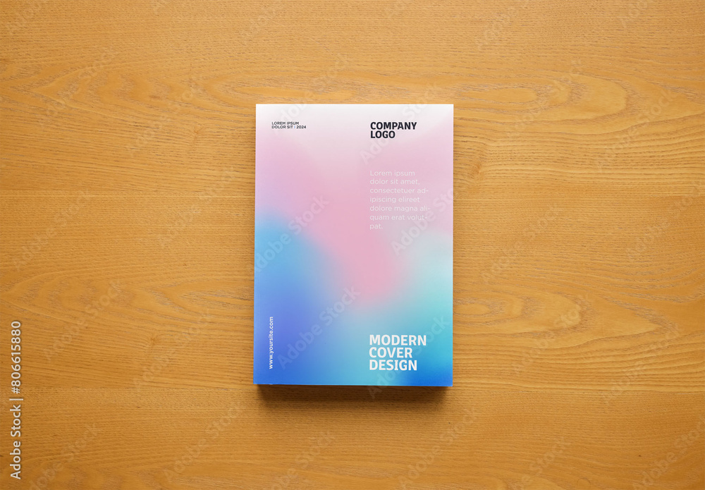 Mockup of customized A4 magazine, front cover Stock Template | Adobe Stock