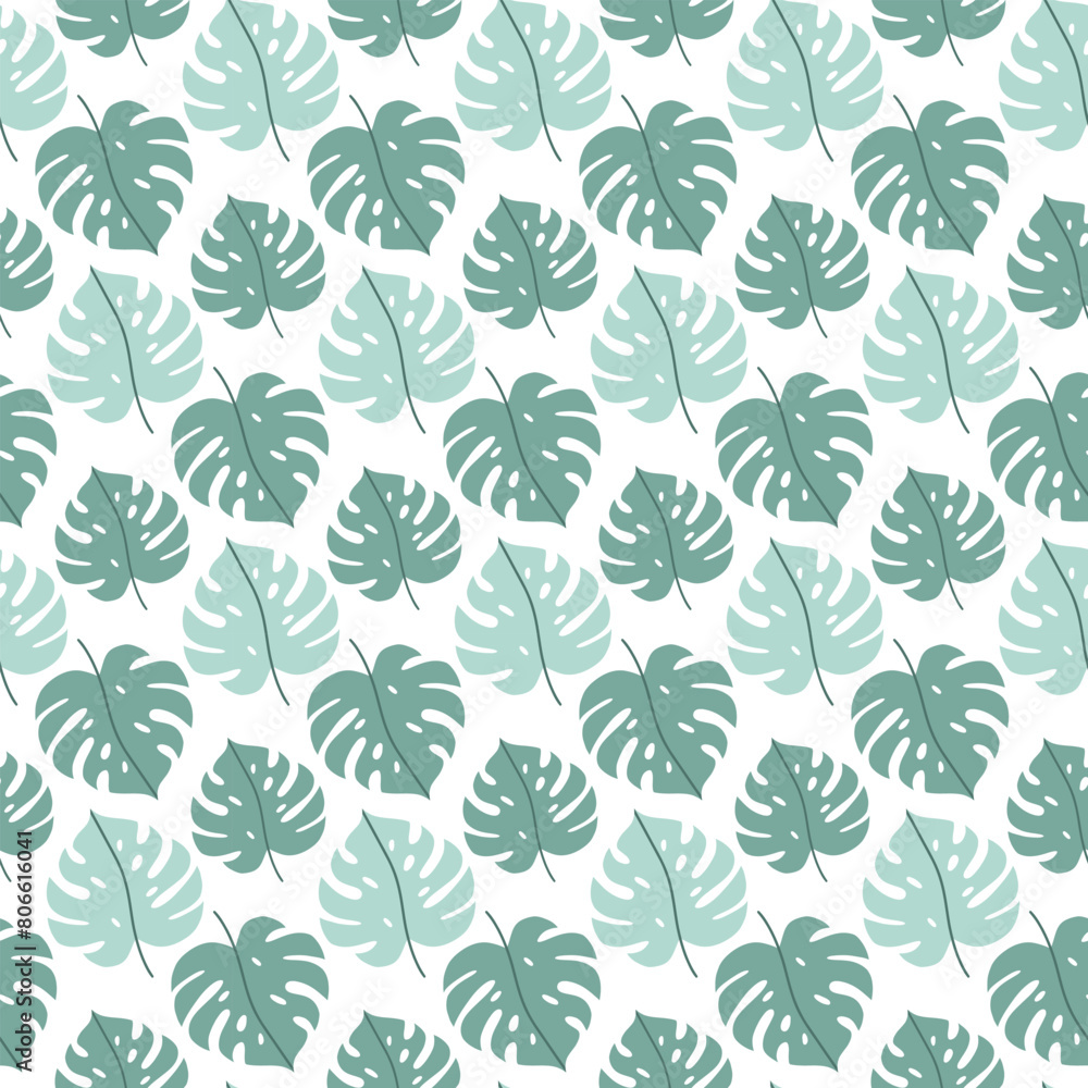 Monstera pattern seamless. The background. Vector.