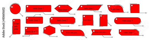 Set of callouts titles template. Callouts titles elements for web, brochure and infographics. Quote text. Vector illustration.