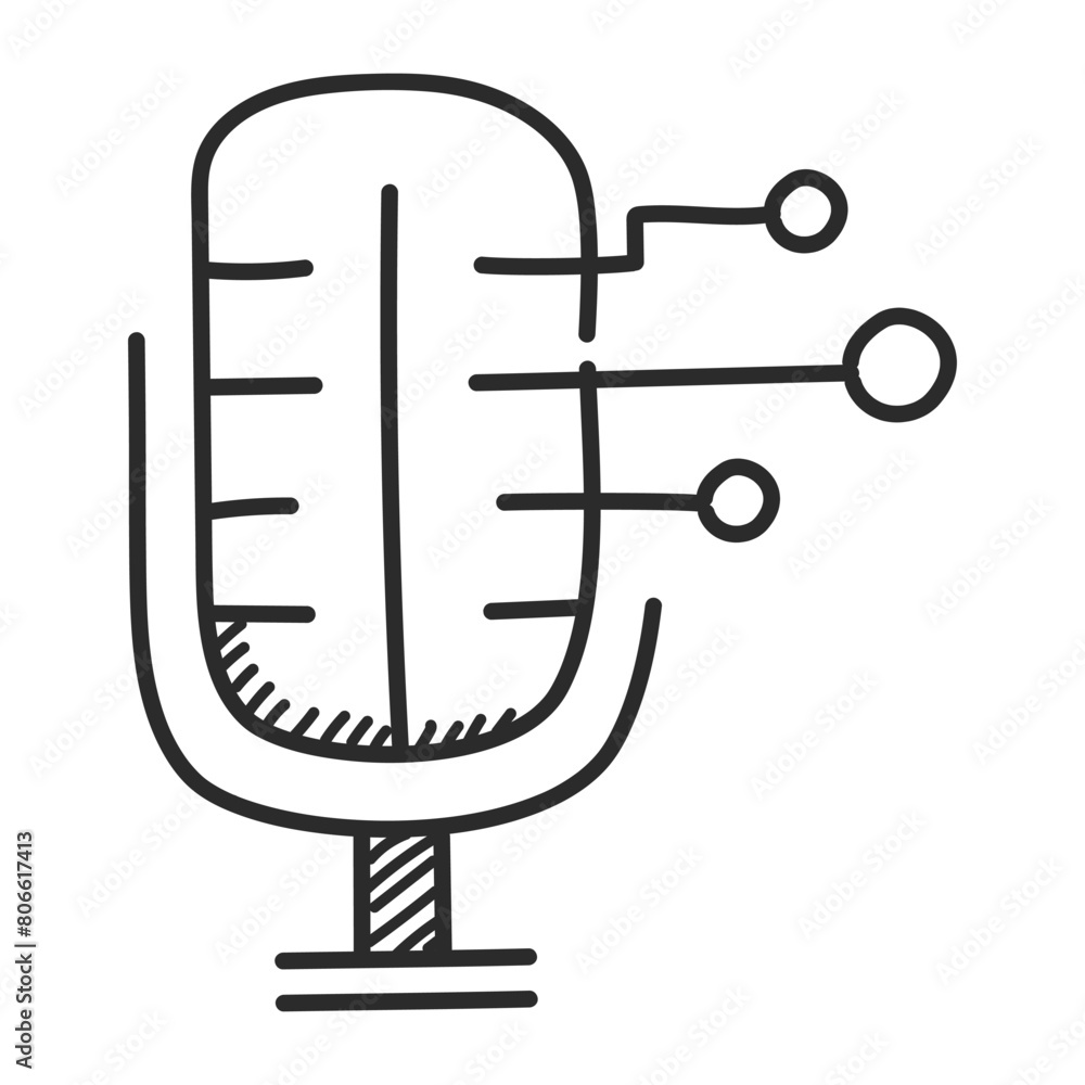 Generative artificial intelligence related icon vector isolated. Doodle illustration, concept of modern technology. AI innovation, music and voice automatic generation. Generative artificial intelligence related icon vector isolated. Doodle illustration, concept of modern technology. AI innovation, music and voice automatic generation.