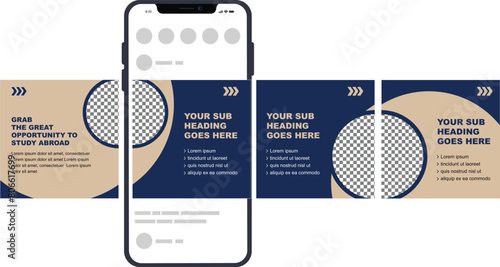 Set of Instagram Carousel Post, editable social media Instagram carousel post, modern and creative business carousel post template