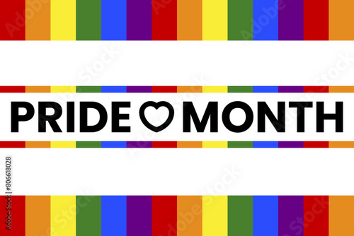 Pride month vector banner. Colorful design for a web banner. Month of homosexual and transgender persons. Rainbow poster. Celebration of diversity.