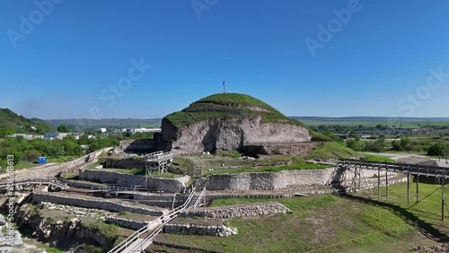Provadia salt mines drone aerial view panorama