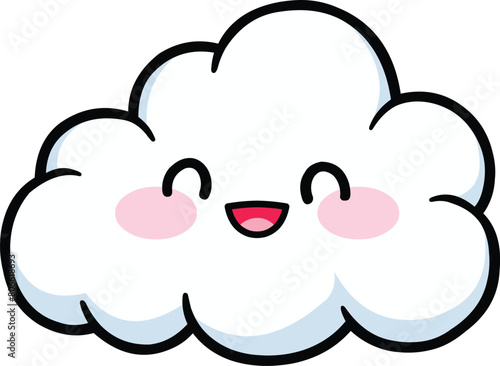 Happy cloud in a kawaii style