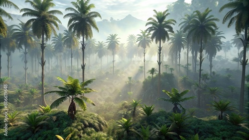 4K Tropical Jungle With Palm Trees