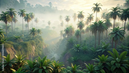 4K Tropical Jungle With Palm Trees