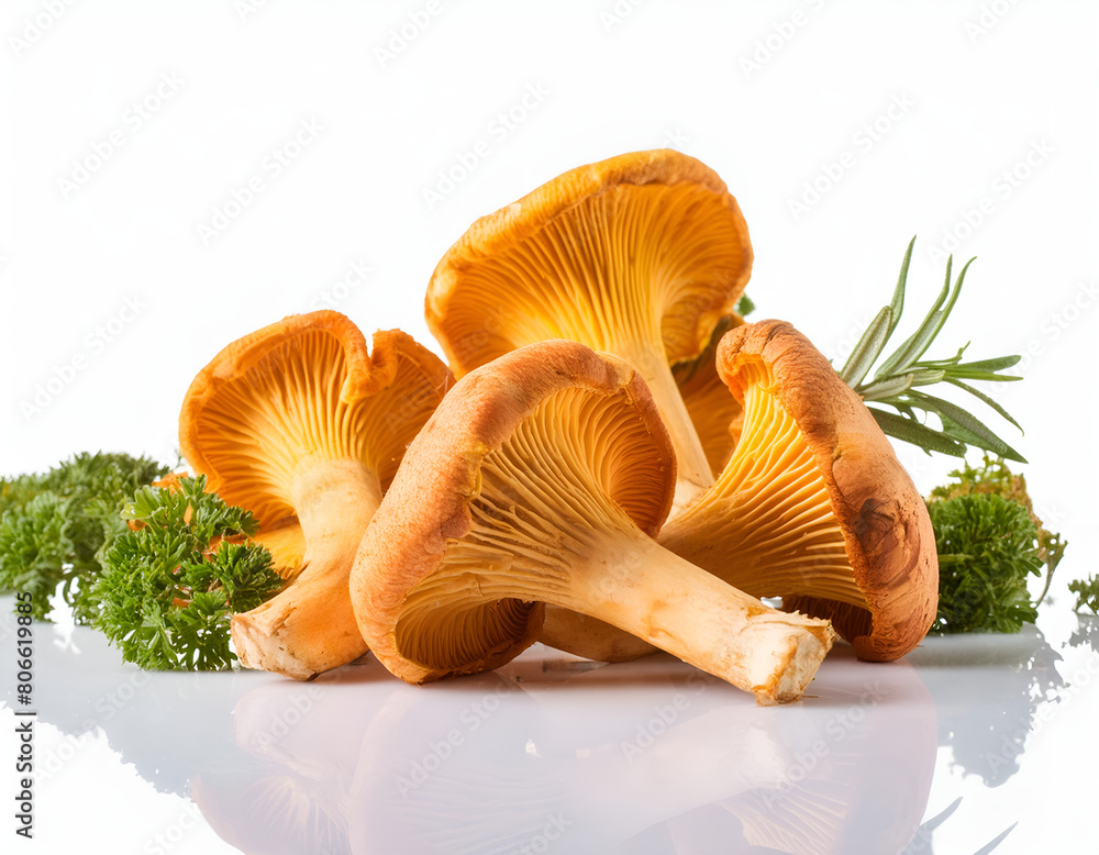 mushrooms on a white background mushrooms on a white background