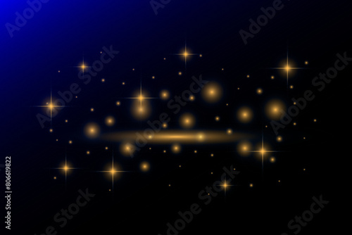Christmas golden shining bokeh magic lights festive atmosphere vector elements