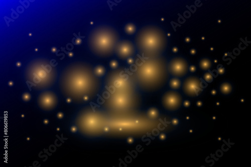 Christmas golden shining bokeh magic lights festive atmosphere vector elements