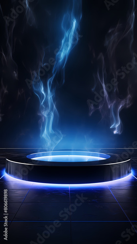 Glowing blue ring podium © Derby