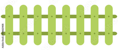 Wooden garden fence in the countryside to protect the farm of farmers, bamboo house fence, line pattern of decorative element