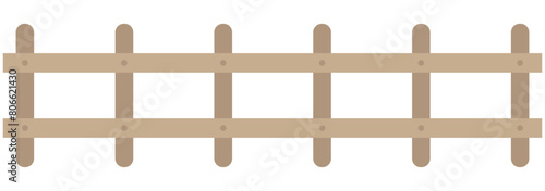 Wooden garden fence in the countryside to protect the farm of farmers, bamboo house fence, line pattern of decorative element