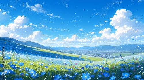 ネモフィラの花の風景6