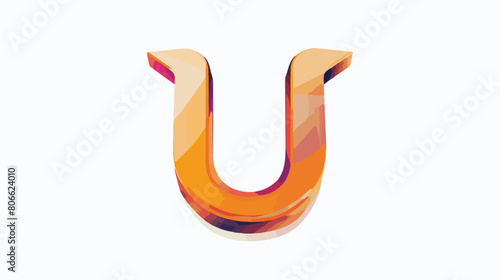 Nice letter U icon over white Vector illustration. vector