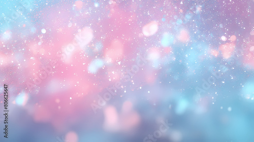 Beautiful soft bokeh background with pink and blue glitter © Derby