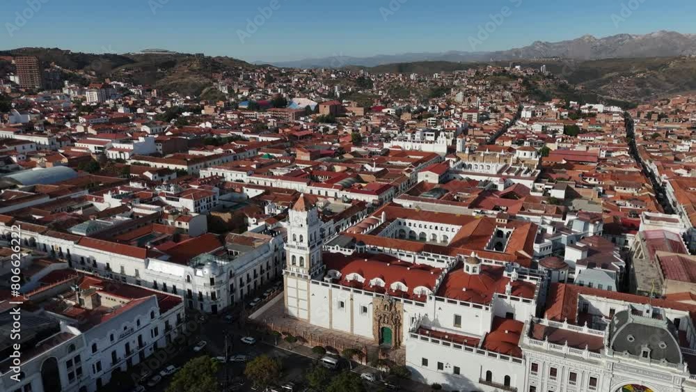 Sucre capital city of bolivia bolivian drone aerial view south america Casa de la Libertad Chuquisaca Sucre capital city of bolivia bolivian drone aerial view south america Casa de la Libertad Chuquisaca