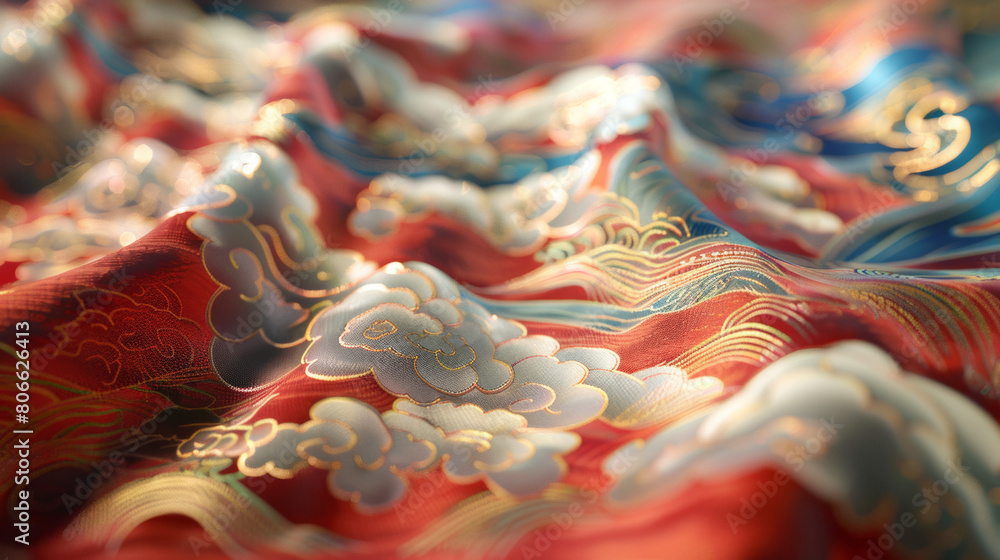 Vibrant Chinese Culture: Celebrating Tradition with Colorful Cloud Patterns and Symbolic Designs