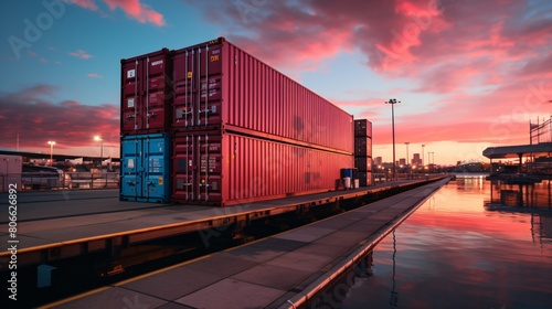 cargo container in a harbor dock