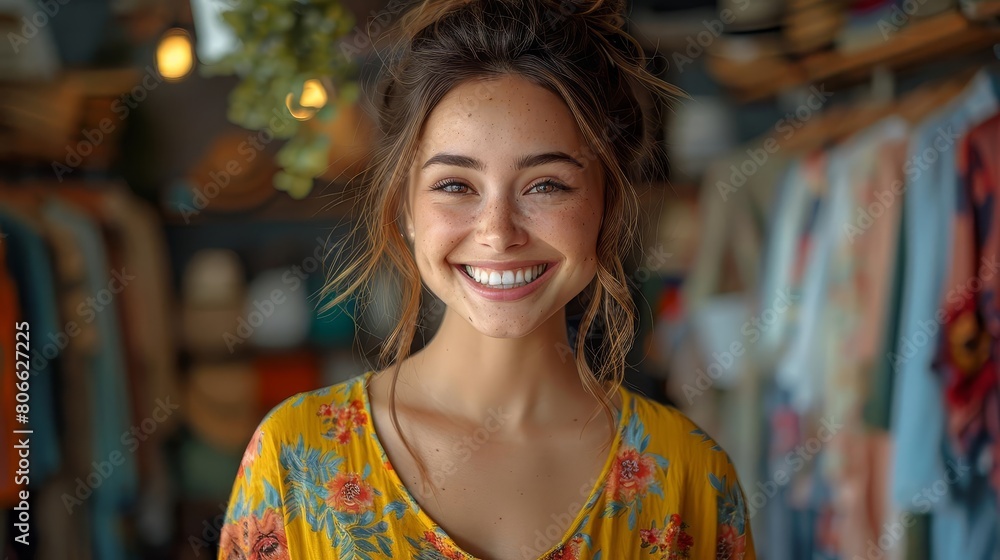 Generate a professional headshot of a young woman. She should be smiling and wearing a casual outfit. The background should be blurred. Generate a professional headshot of a young woman. She should be smiling and wearing a casual outfit. The background should be blurred.